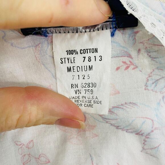 Vintage Lands End House Coat Floral Button Front Robe Lightweight Size Medium - Picture 6 of 7